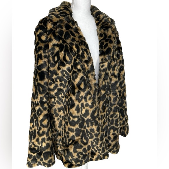 VOLCOM / Faux Fur Leopard Print Coat / Large 🐆 - Picture 8 of 13